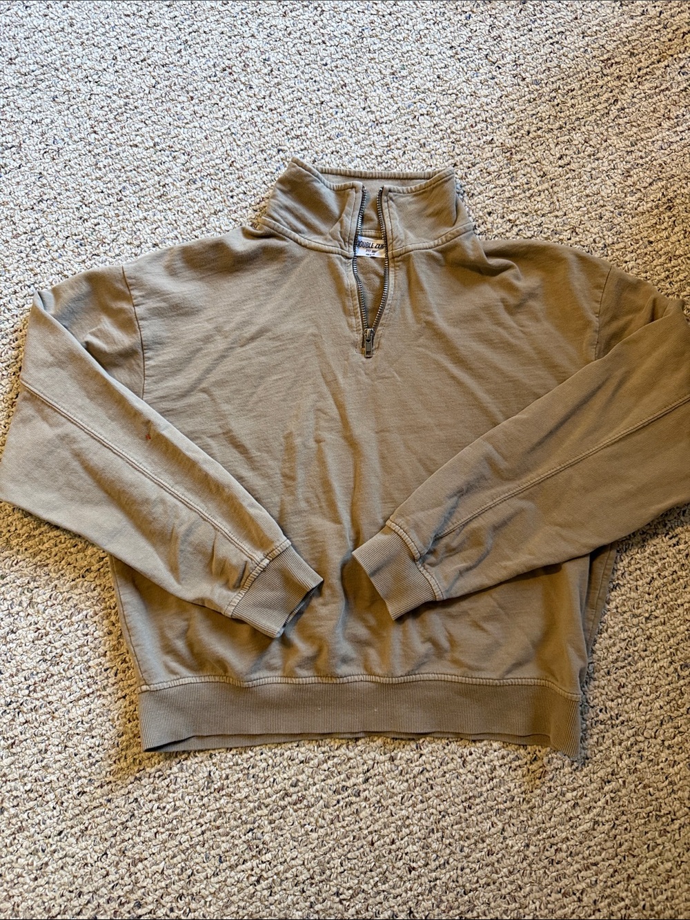 Double Zero Olive Half-Zip Men's Sweater